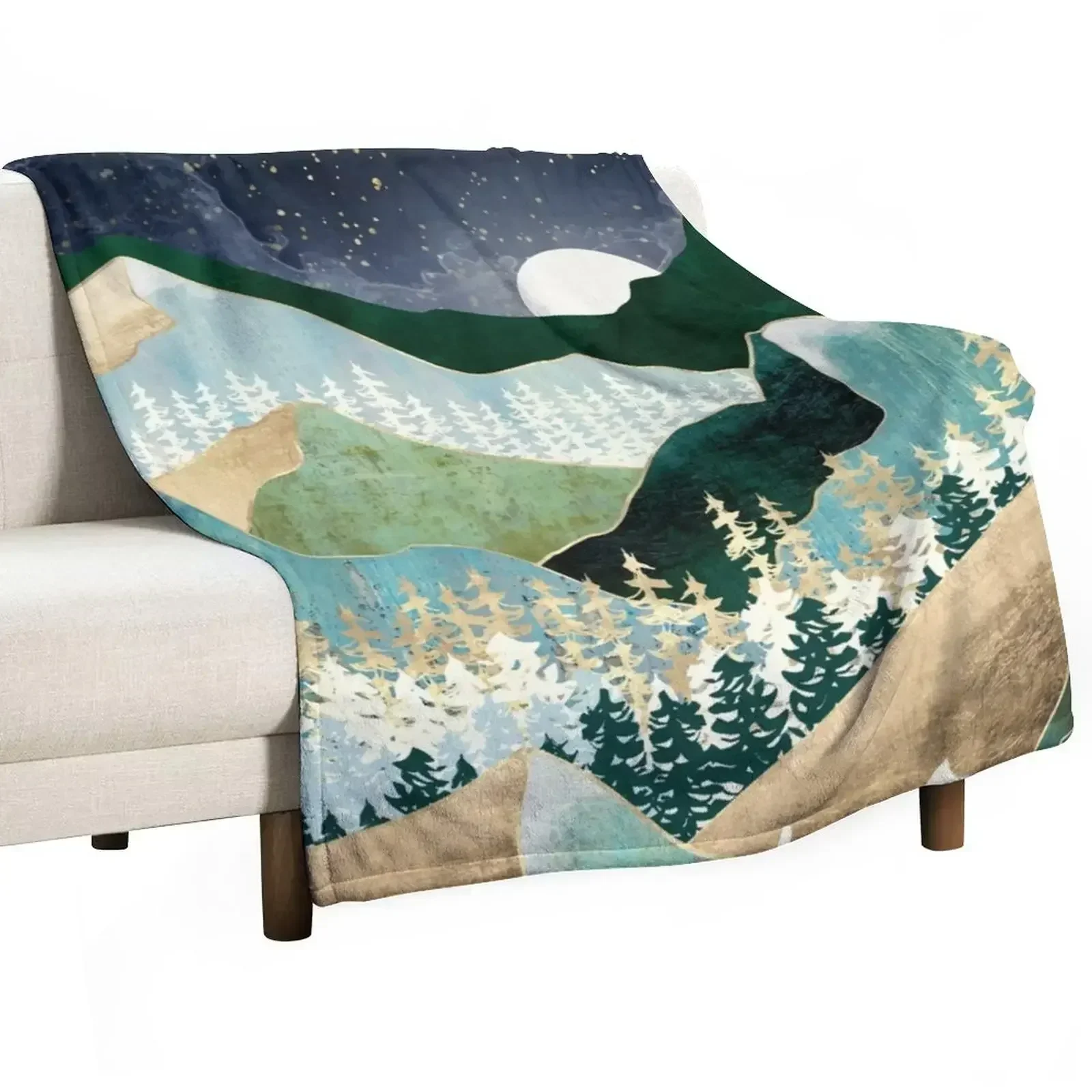 

Spring Night Vista Throw Blanket Furry Designers Summer Beddings Thermal Blankets