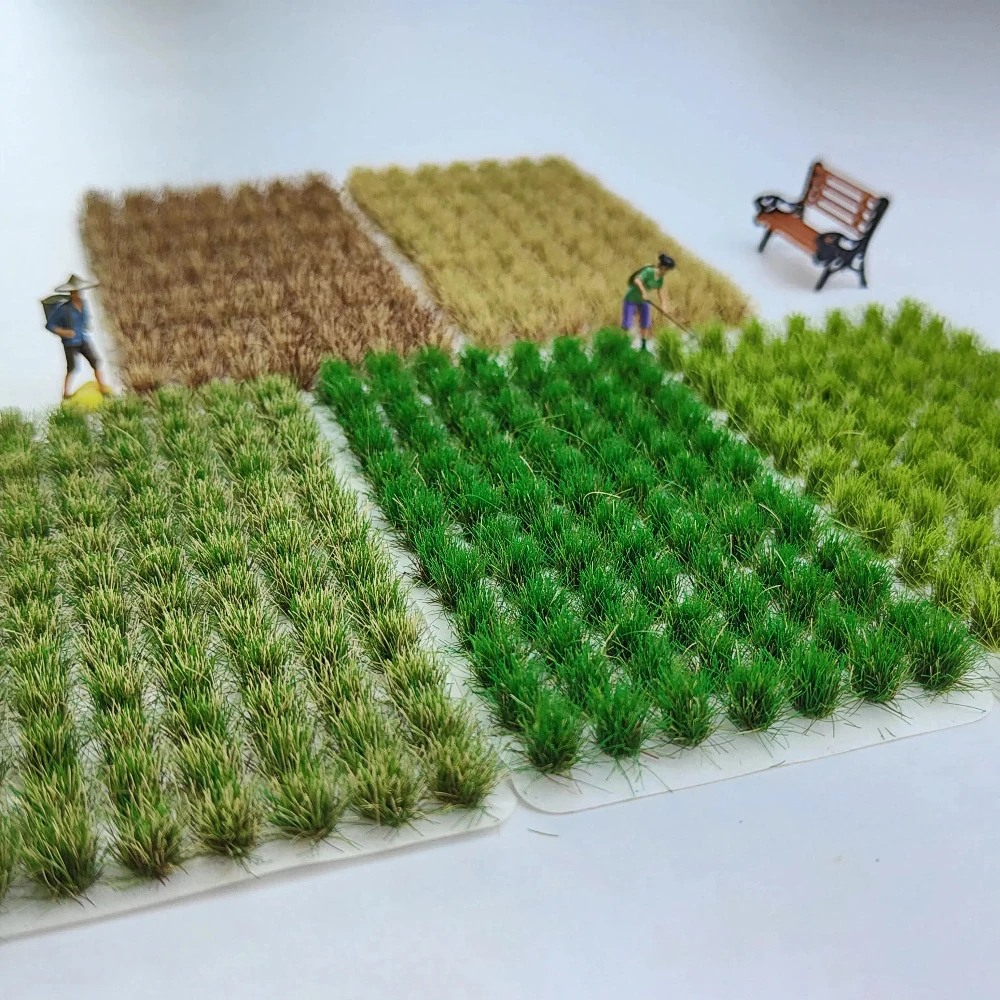 Realistic Miniature Plants DIY Grass Cluster & Building Model Kit for Railway Scenes Military Diorama Architectural Landscapes