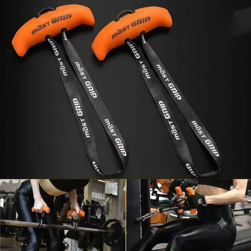 1 Pair Pull Up Handles Gym Grips Fitness Strap Grip Strength Sling Trainer Cable Machine Handle Heavy Duty Home Workout