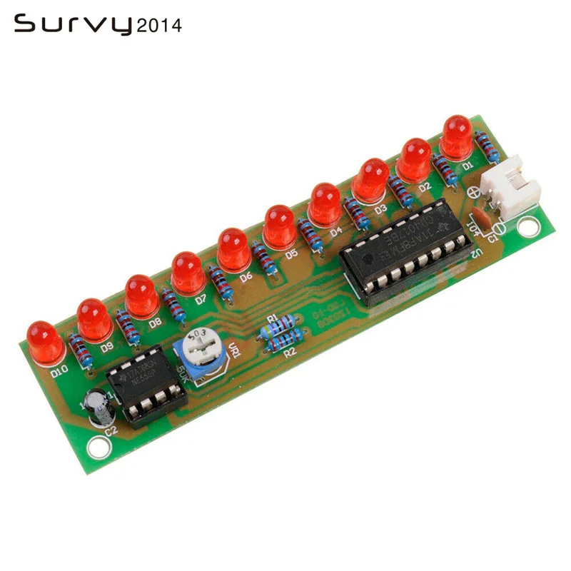 NE555 + CD4017 Practice Learing Kits LED Light Chaser Sequencer Follower Scroller Module electronic DIY Kit For Arduino