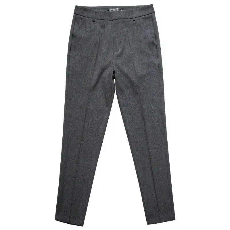 ハイウエストストレートレッグレディーススーツパンツOLプロフェッショナルナインポイントパンツスモールフットパンツワークイングパイプウェストパンツ