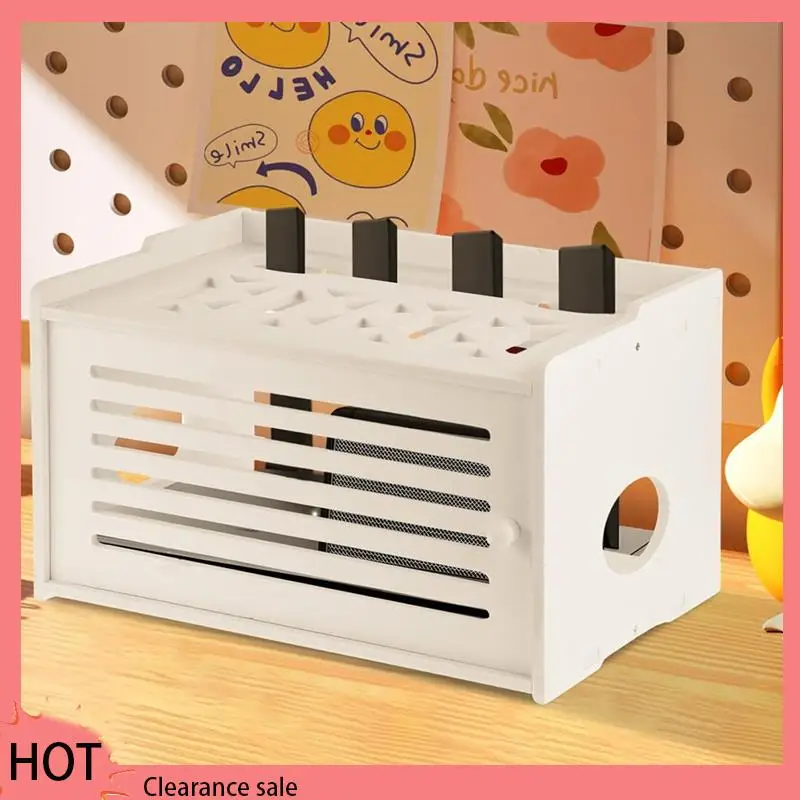 

Router Shelf Storage Projector Shelf, Projector Stand, Router Storage Box Power Strip Cable Management Hider Rack