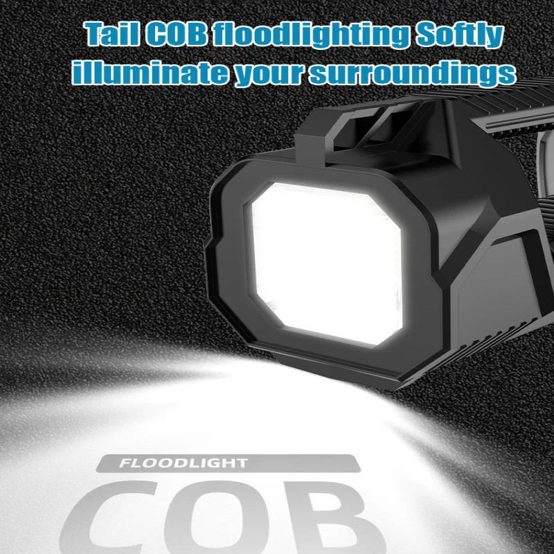 P70 Searchlight Outdoor Multi-function Lighting LED High Power Flashlight Long Distance USB Hand Lamp Camping