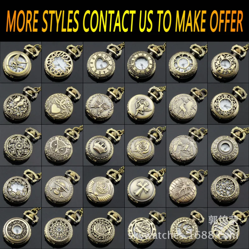 ผู้ผลิตนาฬิกาพกย้อนยุคเกาหลี2.5cmสร้อยคอนาฬิกาผู้หญิงนาฬิกาผู้ชายขายส่งนาฬิกาใหม่