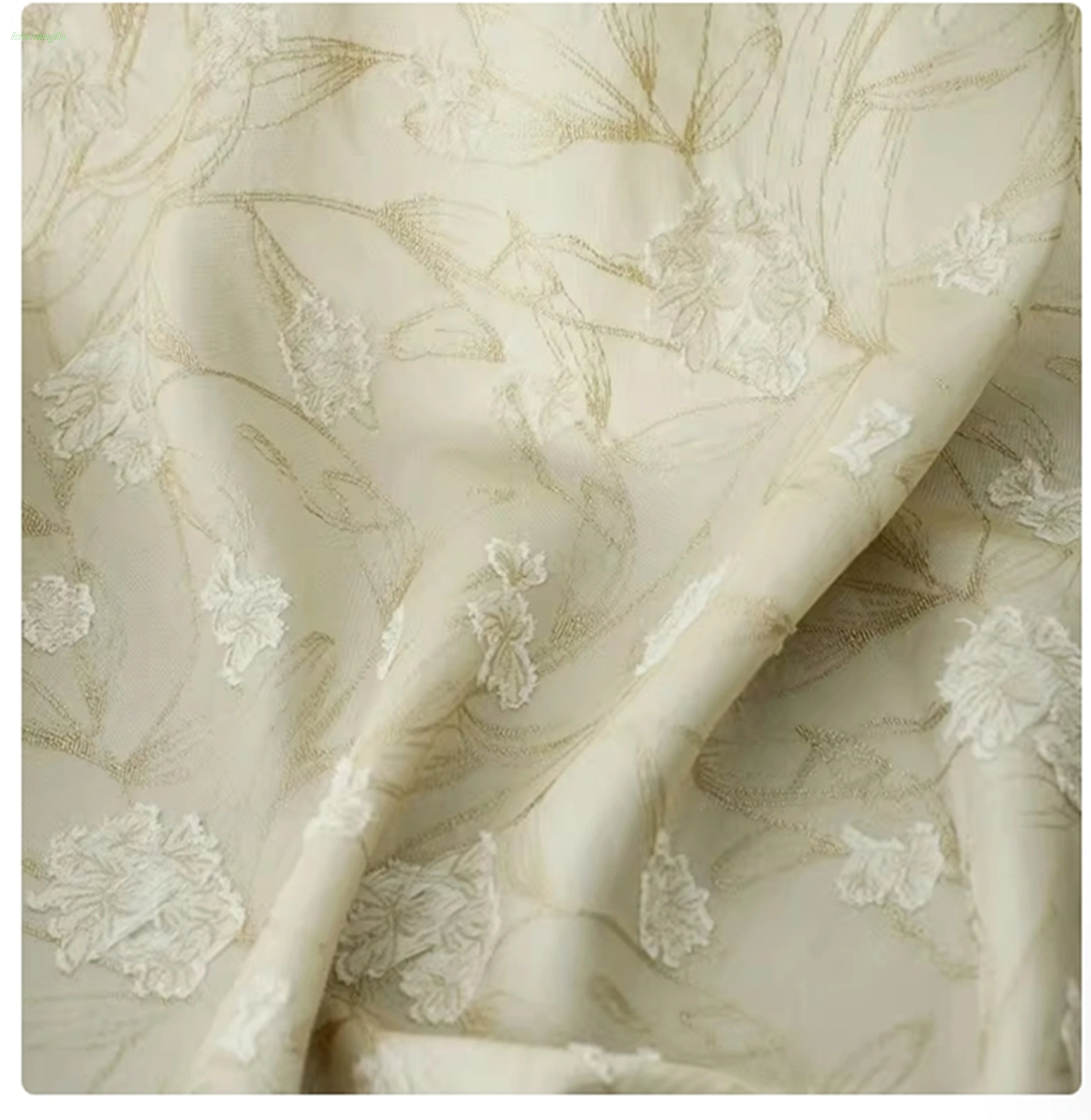 Summer new high-density human silk plant jacquard fabric, new Chinese style top and dress fabric    2. Sales method:
