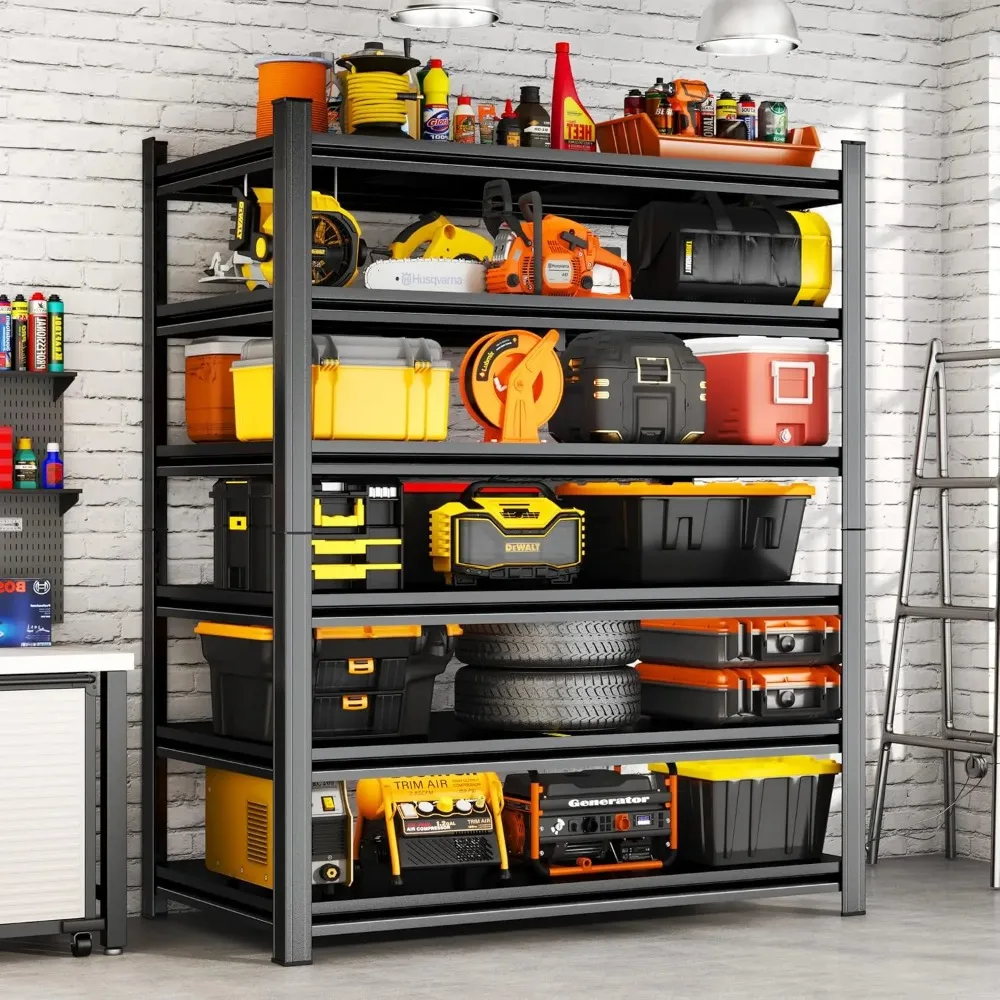 

Стеллажи для гаража 78''H, сверхпрочные, грузоподъемность 3600 фунтов, регулируемые, 6-ярусные, промышленные, металлические, на заказ