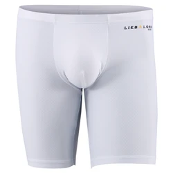 Ice InjLenthen-Boxer à jambes longues pour hommes, slip élastique lisse, caleçon respirant de sport, fitness, maillot de bain