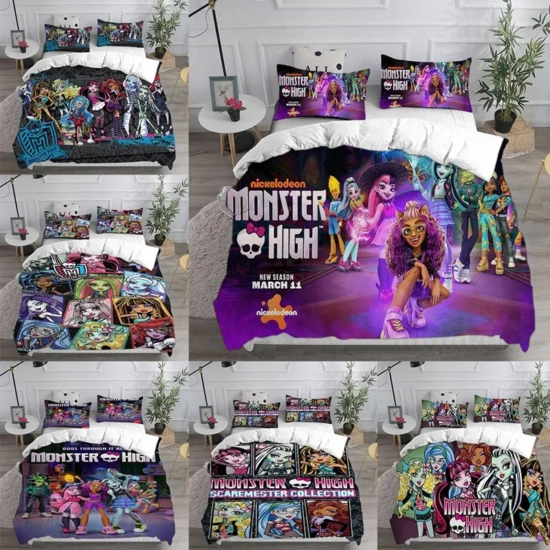 

Monster High Bedding Sets Comforter Quilt Bed Cover Duvet Cover Pillow Case 2-3 Pieces Sets Bedroom Decoration Home Supplies