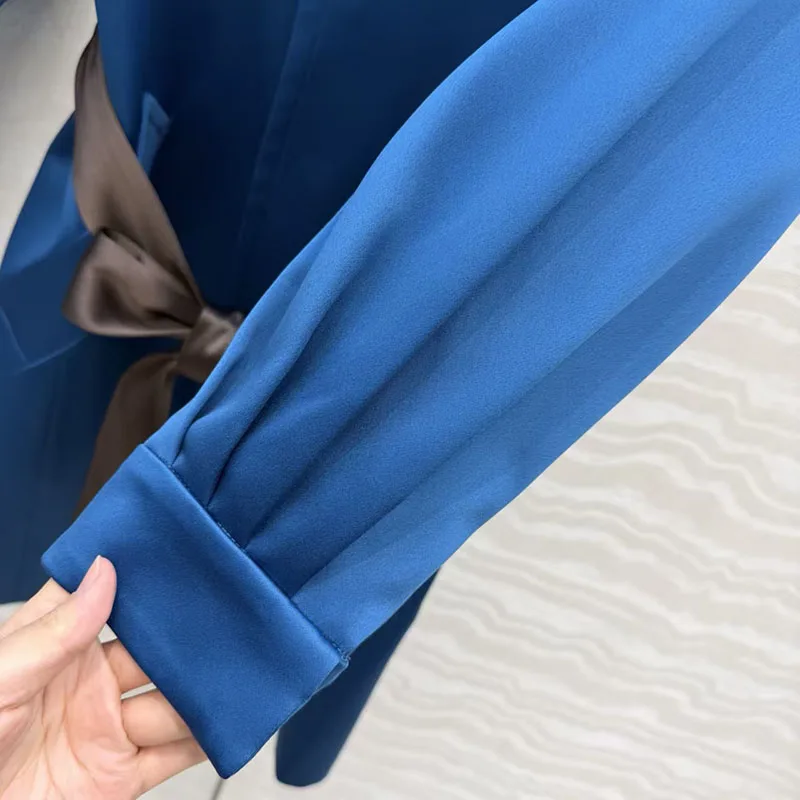 Manteau trench vintage pour femme, col montant, manches longues, mi-long, avec ceinture contrastante, 2026, printemps, nouvelle arrivée, Y2