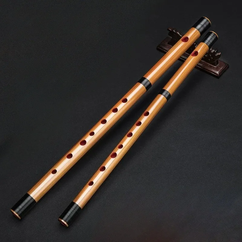 Japanese 8 Hole Bamboo Flute Portable Beginners Practice Shinobue Profession No Membrane Transverse Flutes Play Wind Instruments