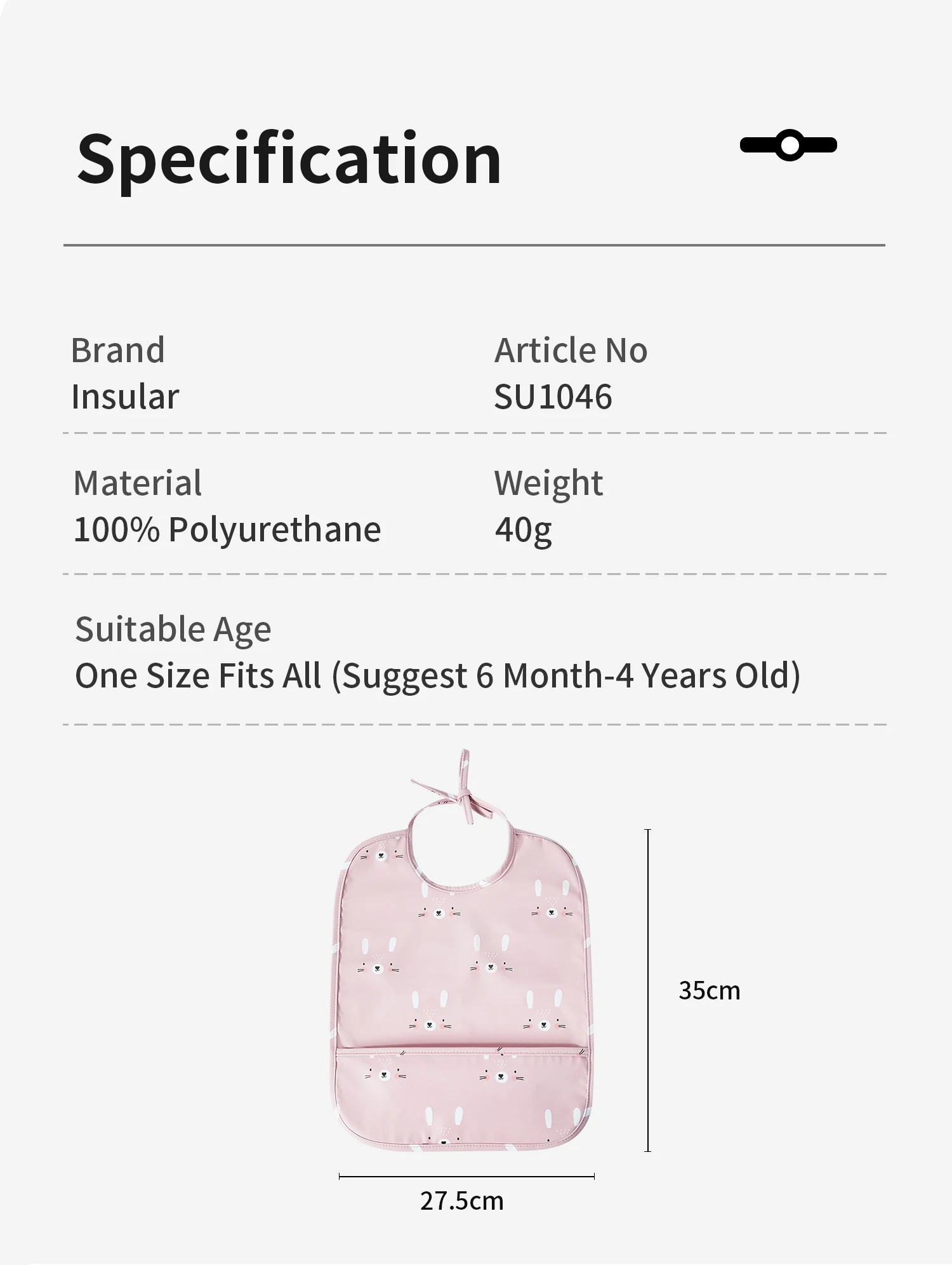 INSULAR Baby\'s Bibs Sleeveless Adjustable Pinny Soft Waterproof PU Cloth Kids Painting Smock Child Eating Apron Danish Style