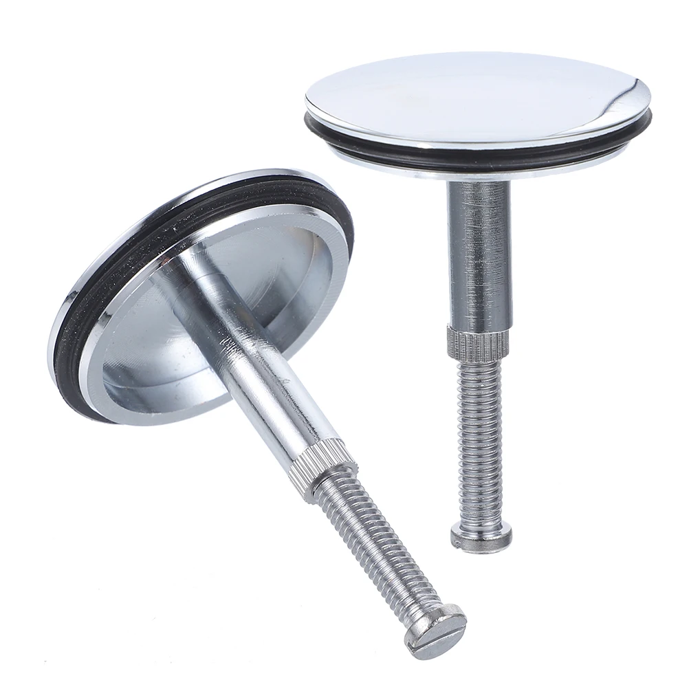 

2pcs Brass Bathtub Flat Seal Tub Plug Replacement Bathroom Sink Tap Cover Kitchen Overflow Drain Leak Proof Waste Tight