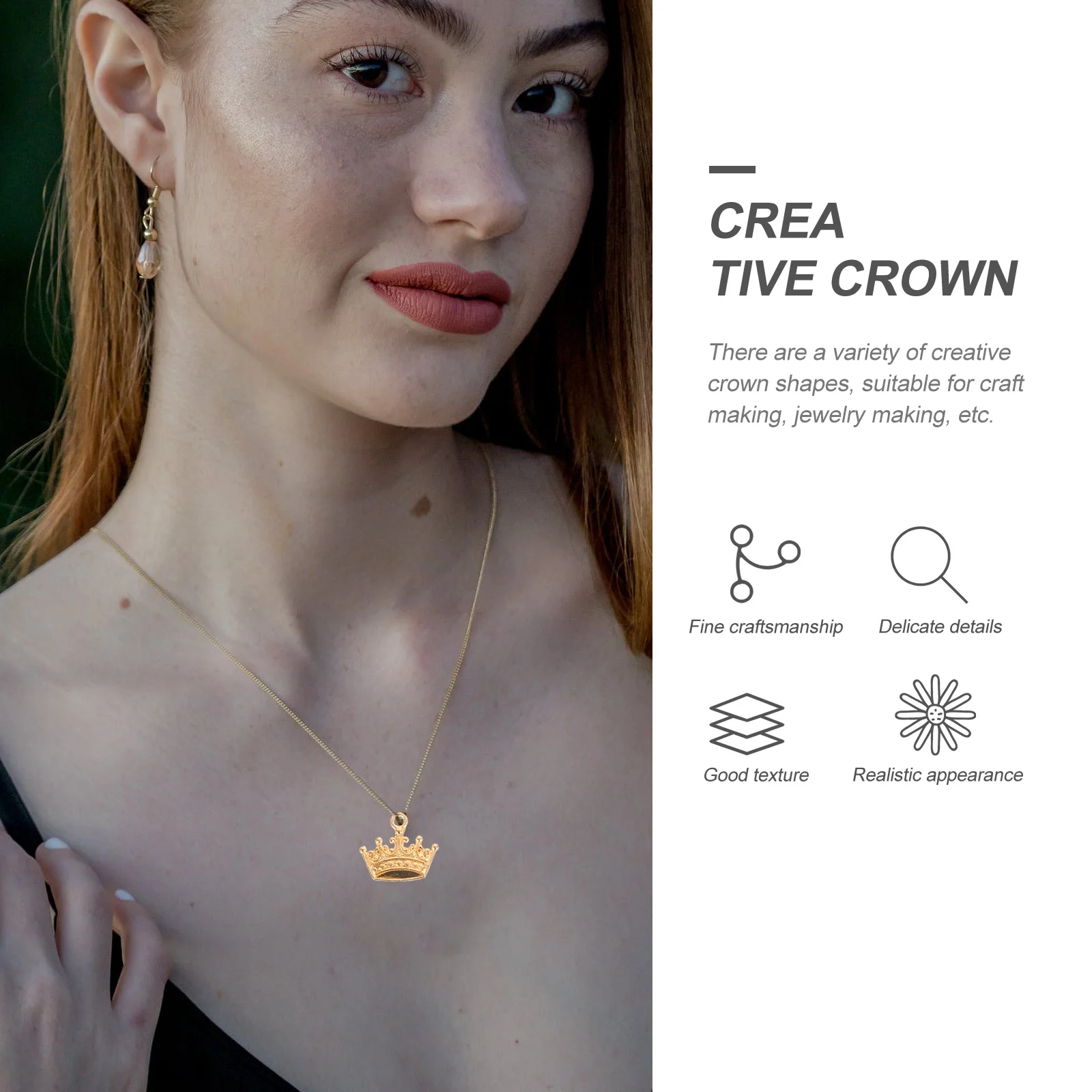 

50pcs Crown Charms Pendant For Bracelet Necklace Jewelry Making Diy Alloy Accessories Crafts Handmade Gift Decor