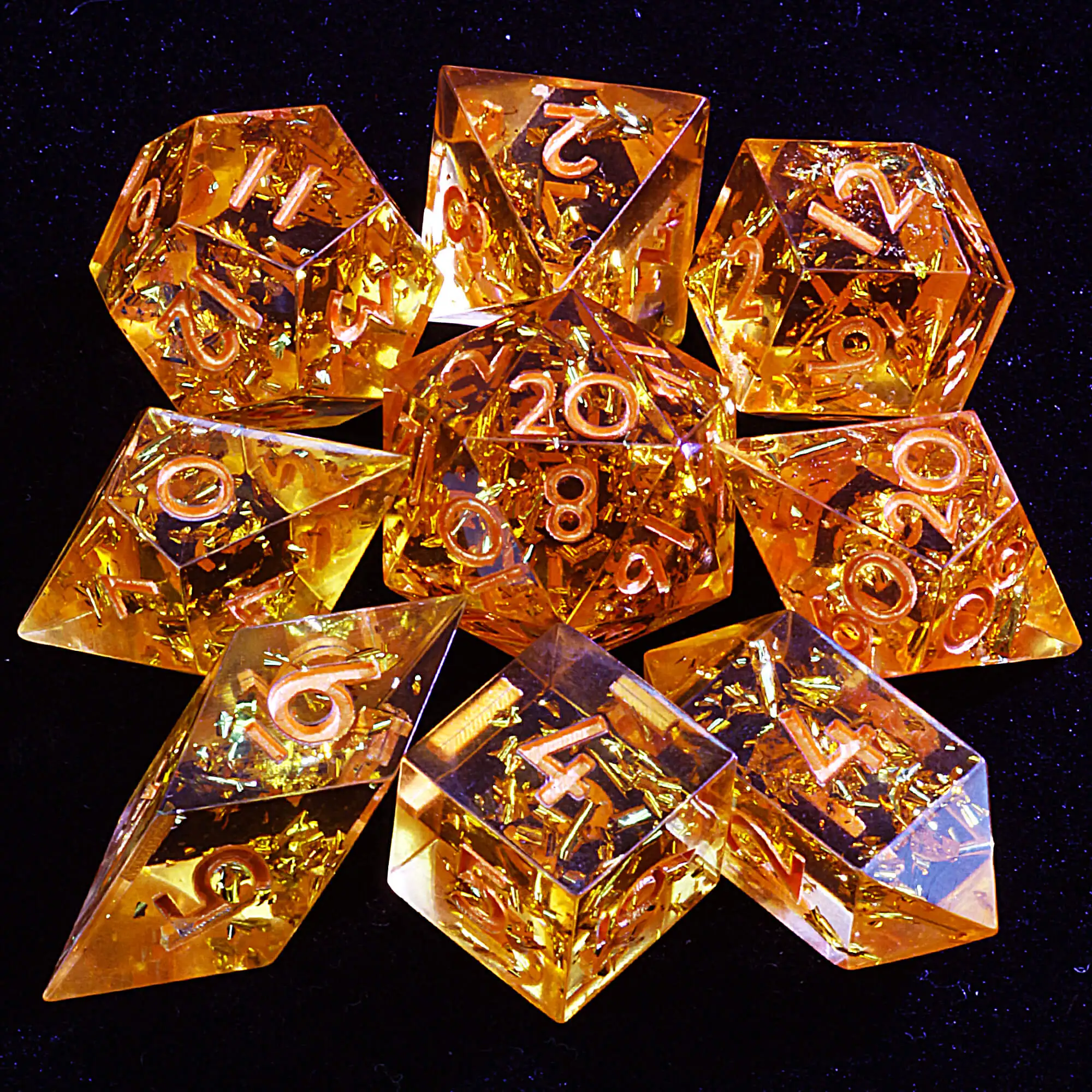 9 Polyhedral Resin D&D Dice Set Dragon Hoard