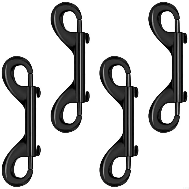 

4Pcs Sturdy Zinc Alloy Double Hook Clasps High Load Capacity Designs Accessory for Pet Collars and Home Organization L43B