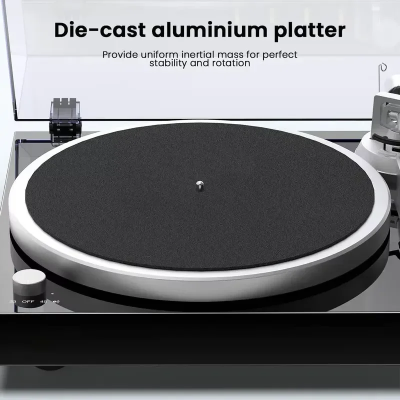 High fidelity bluetooth turntable, aluminum alloy die-casting turntable, dynamic magnetic head, vinyl record player, home
