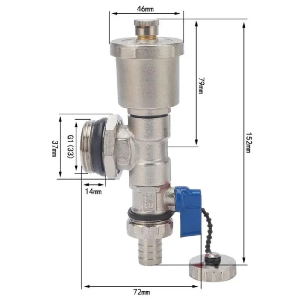 DN25 Automatic Exhaust Valve With Air Release And Leak Prevention Fits Floor Heating Radiator Water Supply Systems