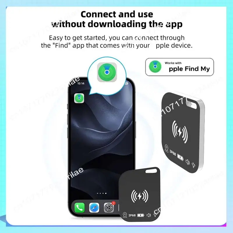 A17Z Wallet Tracker Card Wireless Charging Smart Tag IPX68 Waterproof Gps Locator Ultra Thin Tracker For  Find My Device