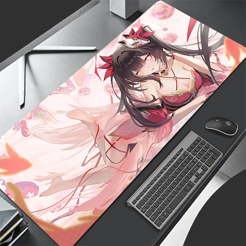 Alfombrilla de ratón, accesorios para juegos de ordenador, alfombrilla para teclado, alfombrilla de ratón de goma para PC de oficina, decoración de escritorio, alfombrilla para ratón brillante Honkai Star Rail