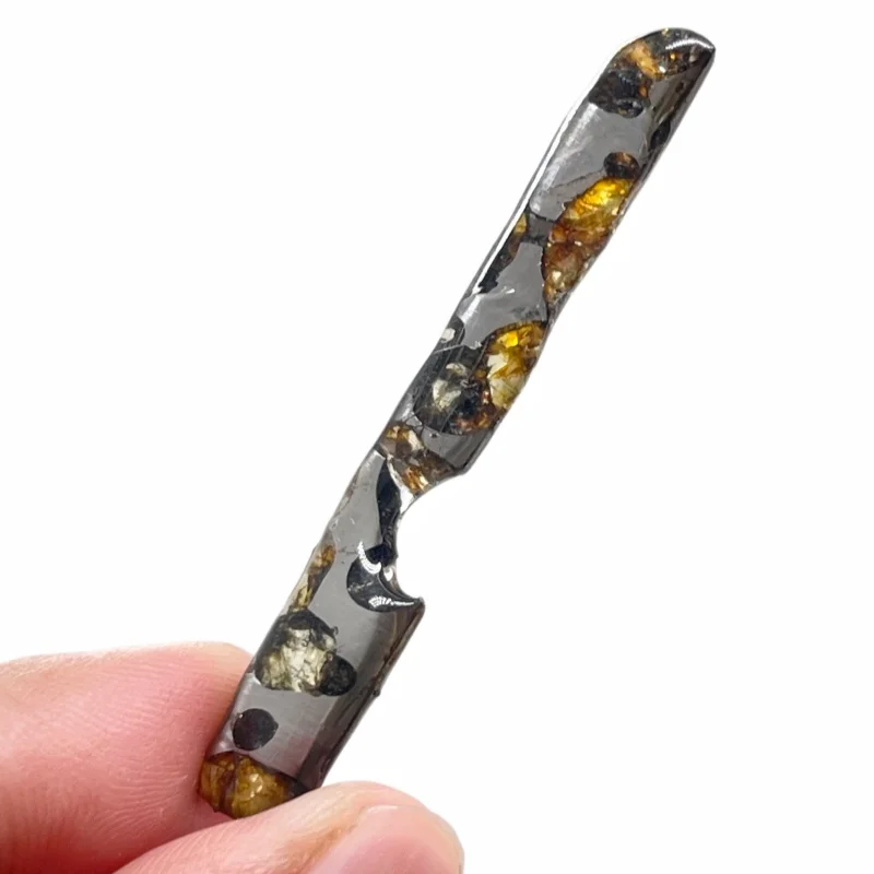 Natural Seymchan Pallasite Meteorite Slice Hand Polished Irregular Meteorite Mineral Specimen For Collection TA821