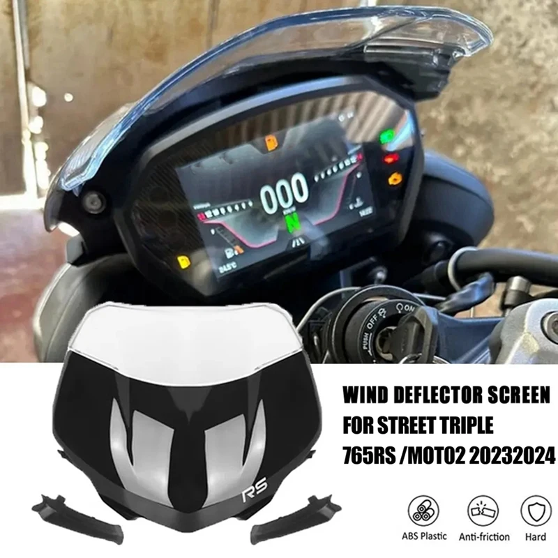 

For Street Triple 765RS 765 RS Moto2 2023 2024 Style Motorcycle Windshield Sport Screen Deflector