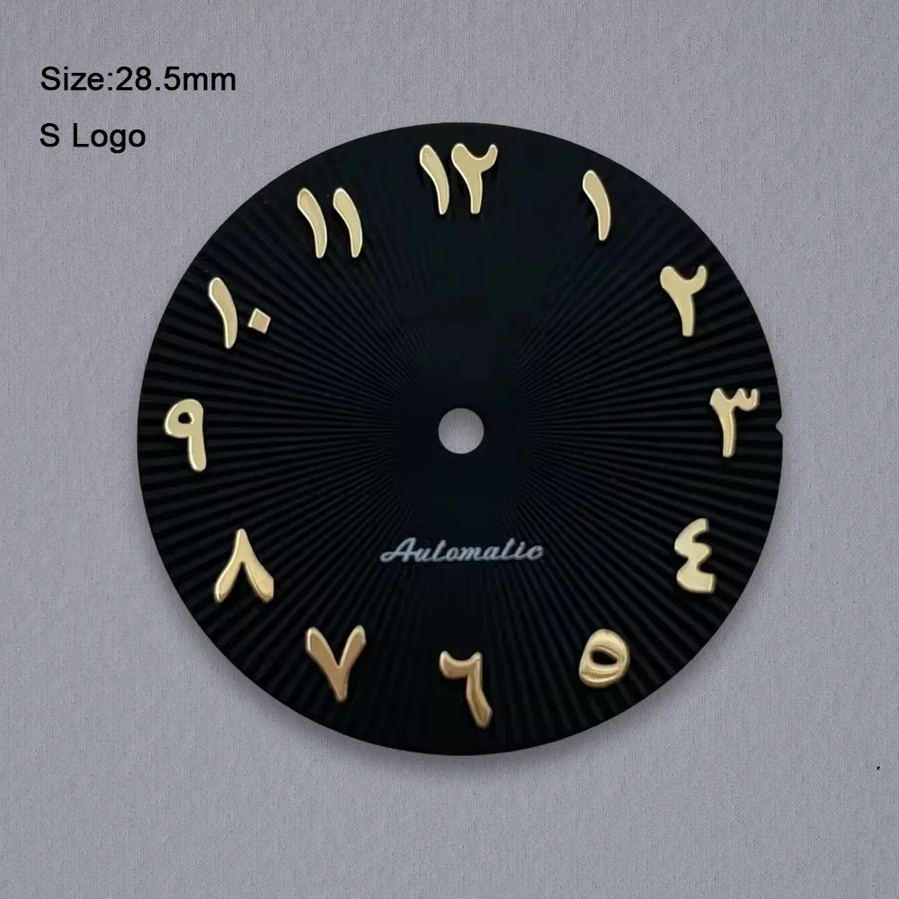 High Quality 28.5mm S Logo Arab Dial Suitable For NH35/NH36/7S/4R Japan Automatic Movement Lines Watch Modification Accessories