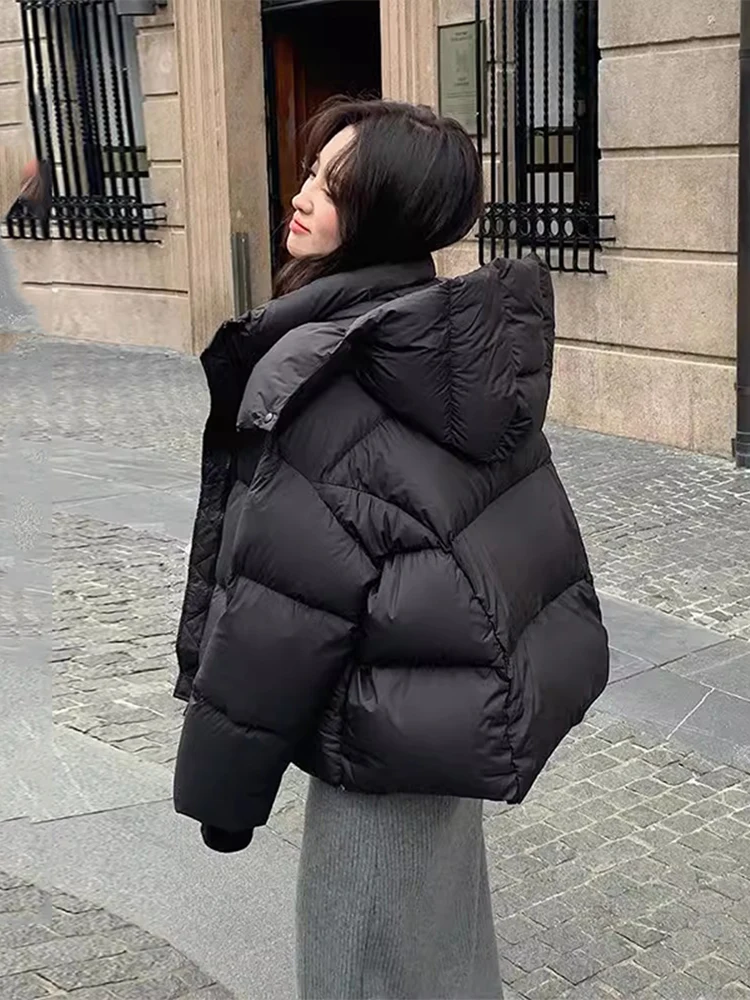 

Женская утепленная хлопковая куртка-пуховик 2026 года, новая зимняя модель, свободного кроя, с капюшоном, утолщенная, из хлопковой ткани