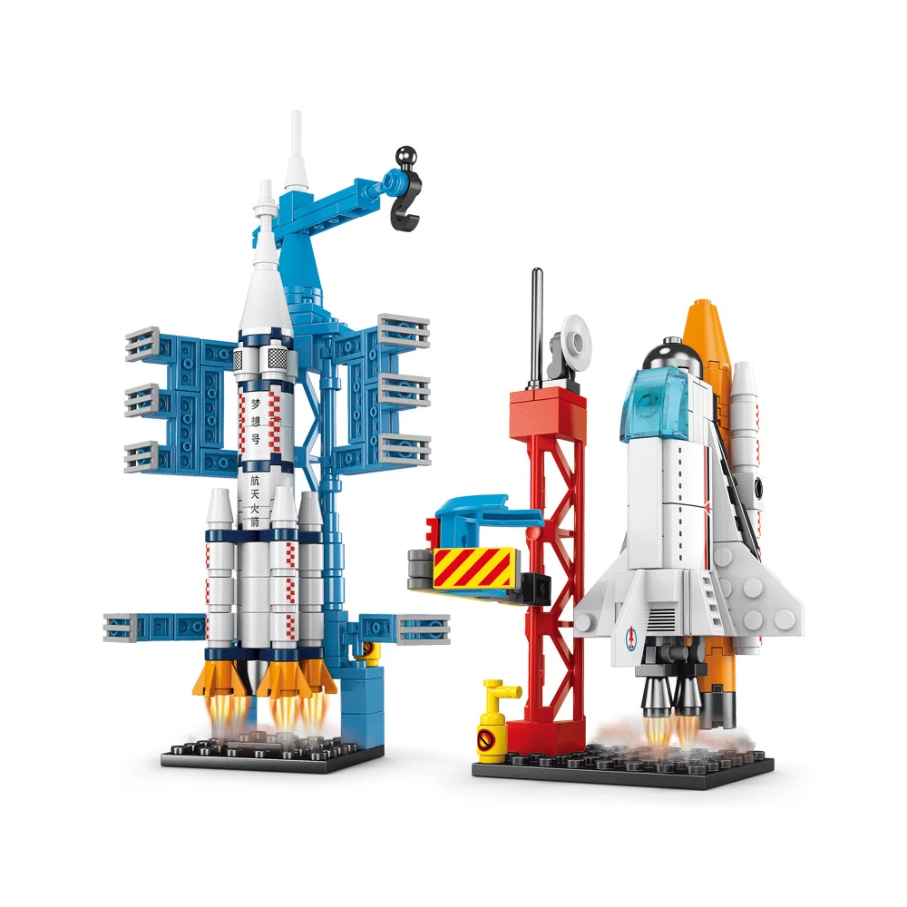 Space Shuttle Blocks Compatible with Small Particle Rocket Launch Center Building Kit Spaceship Model Children\'s Toys Gifts