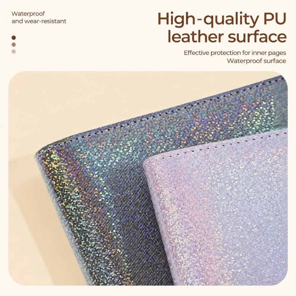 Password Lock Money Saving Binder Loose Leaf Large Capacity Banknote Collection Album Glitter Currency Bill Collector Folder