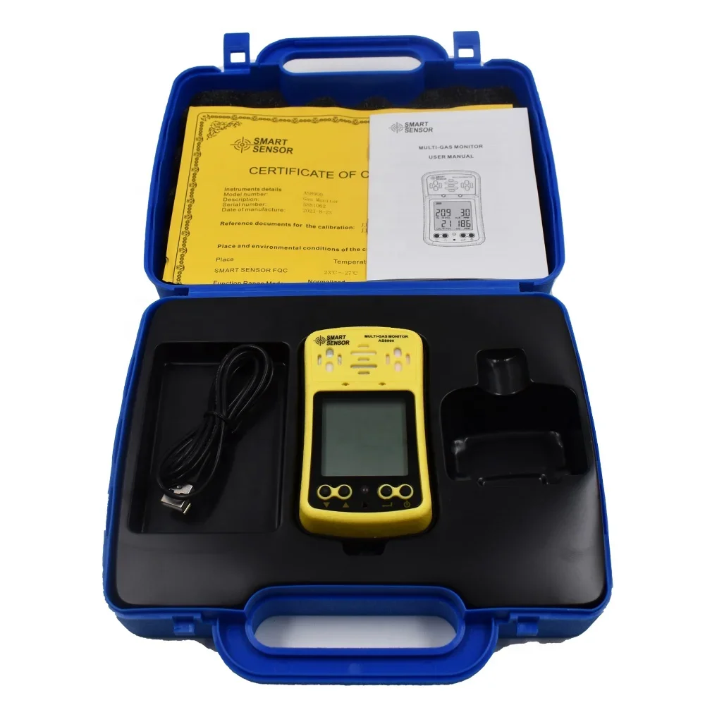 AS8900 Smart Sensor 4 in 1 Combustible Gas Detector Analyzer Handheld Multi-   O2CO H2S