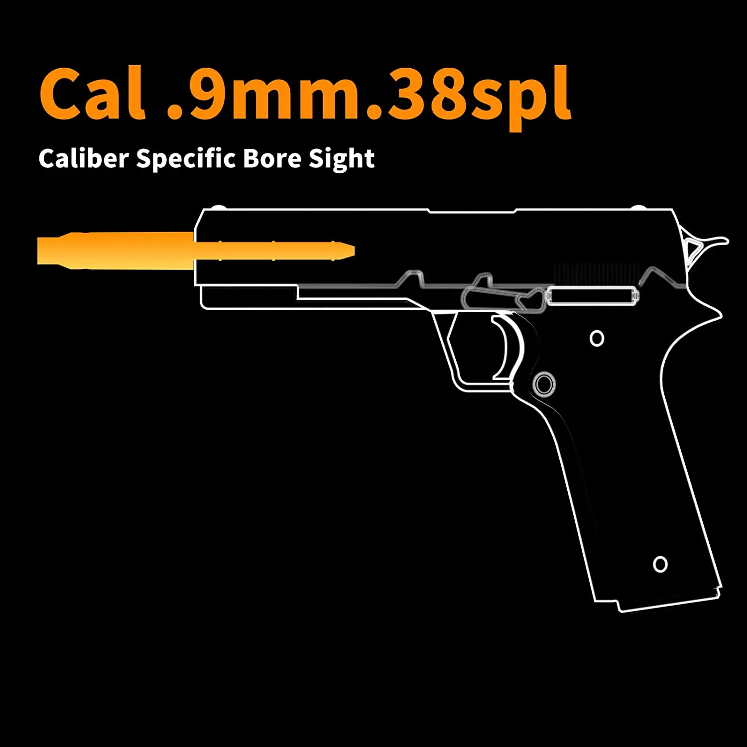 Tactical Bore Sight 9mm .38spl 223Rem .22LR .177 End Barrel Laser Boresighter Fit Revolvers Pistols Rifle and Air Guns