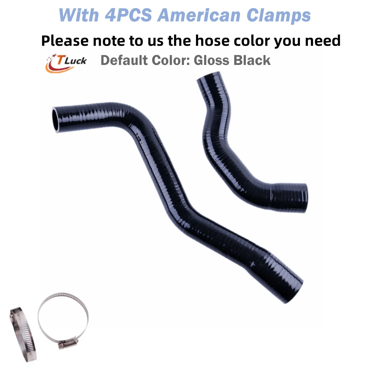 2PCS Silicone Radiator Water Coolant Tubes Pipe Hose Kit For 1961-1962 Starfire / 1960-1965 Cadillac V8 1963 1964 C