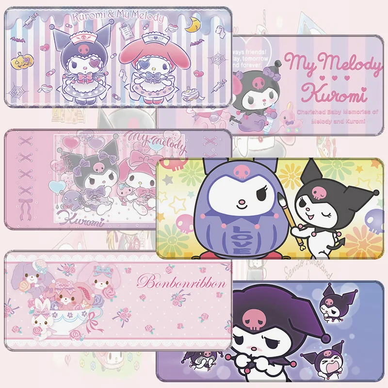 

Miniso Sanrio Kuromi Mouse Pad Cartoon Printing Gaming Mousepad Computer Lock Edge Natural Rubber Sports Desk Pad Large Mousepad