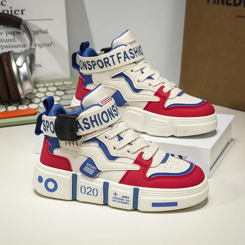 

Children's high-top sports shoes 2025 new style autumn and winter casual and versatile boys' board shoes trendy and lightweight