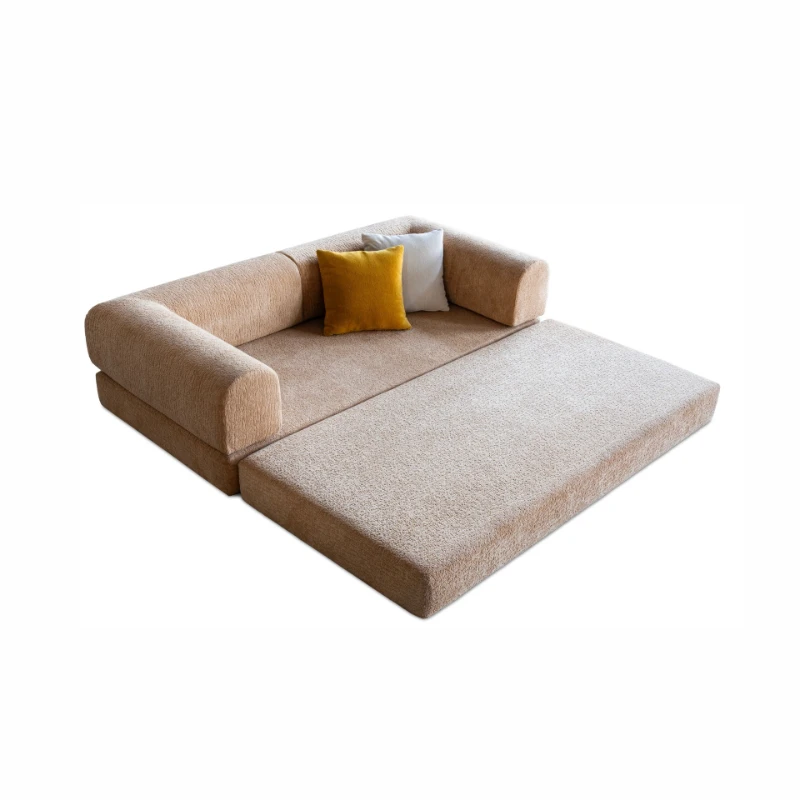 

Compressed vacuum L-shaped sofa, fabric corduroy minimalist modern home living room box sofa