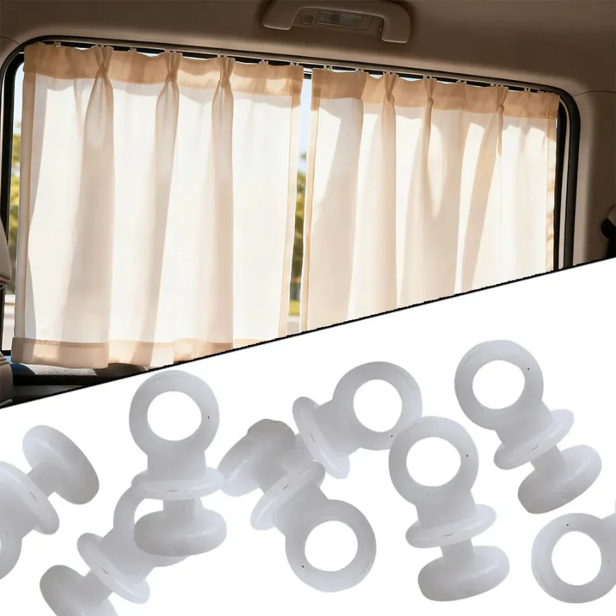 50pcs Car Curtain Track Gliders Runners Clips Plastic Camping Vehicle RV Caravan Van Curtain Hooks Curtain Hanging Ring Hook