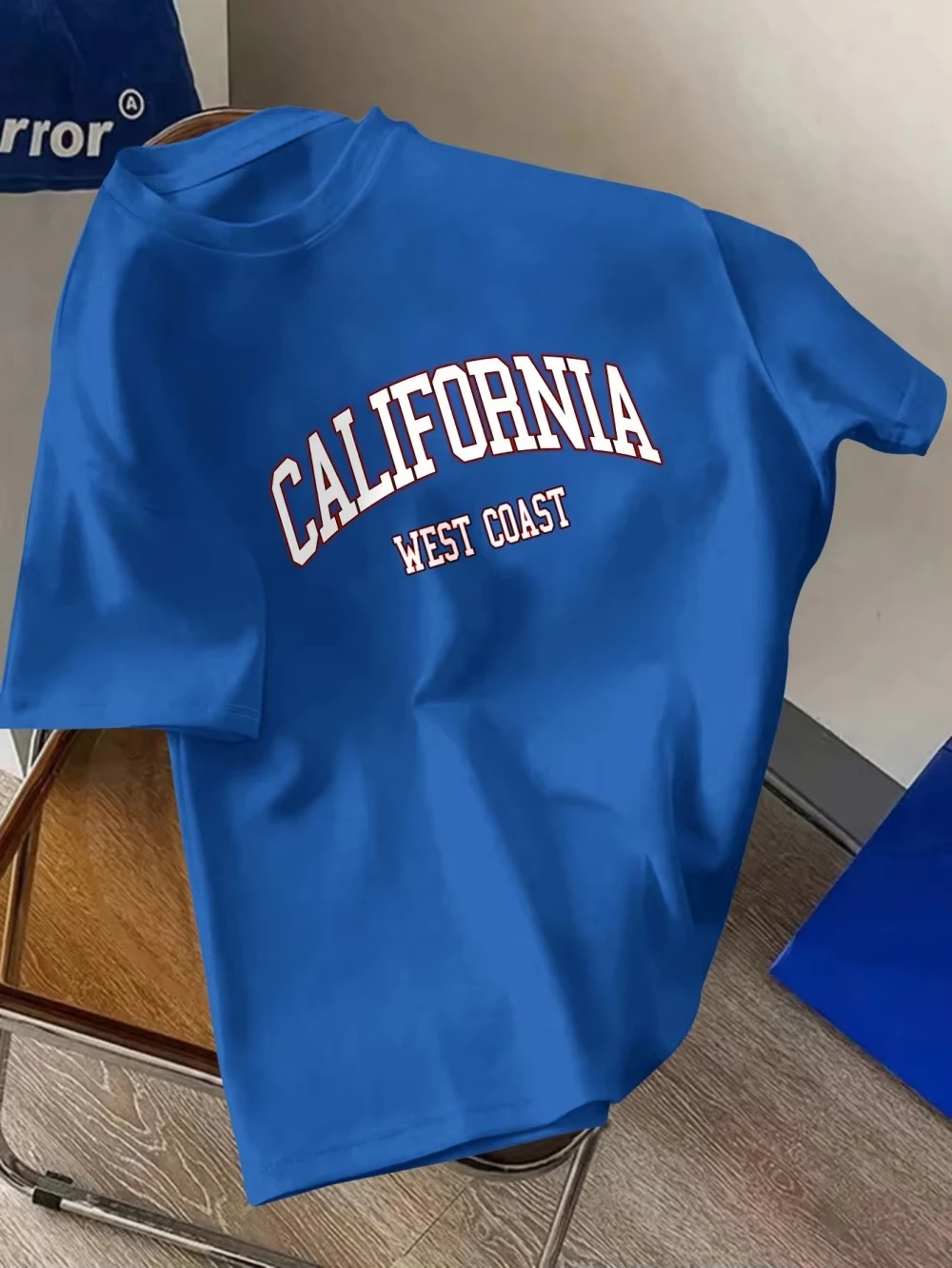 European and American men's new summer new California letter print soft and breathable round neck T-shirt outdoor casual top