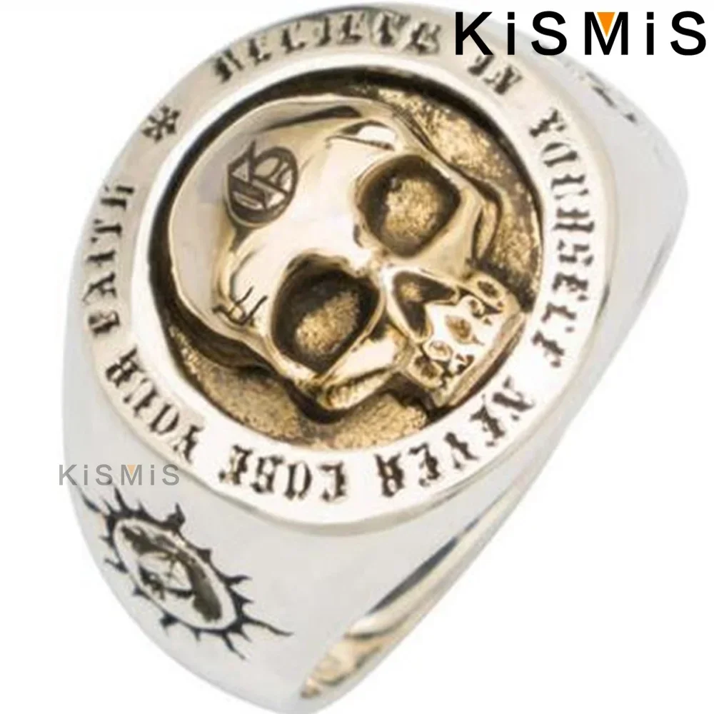 KISMIS 1PC Fashion Boy SKULL Ring Jewelry and Gothic Punk Men's Fashion SKULL Party Ring Jewelry (Size 7-14)