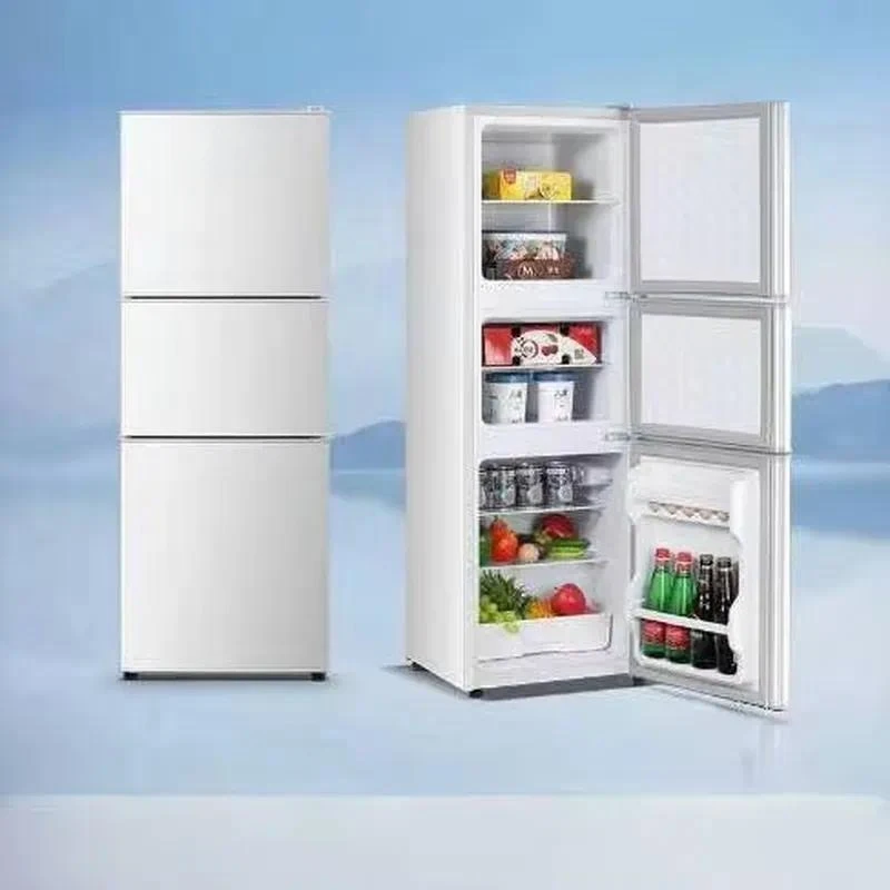 For D 108L Small Refrigerator with Three Doors for Family Use Featuring Refrigeration and Freezing Functions and Keeping Food