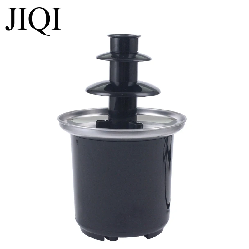 JIQI Mini Chocolate Melting Pot Electric Chocolate Fountain Fondue Cheese Butter Heating Melter DIY Waterfall Hotpot Baking Tool