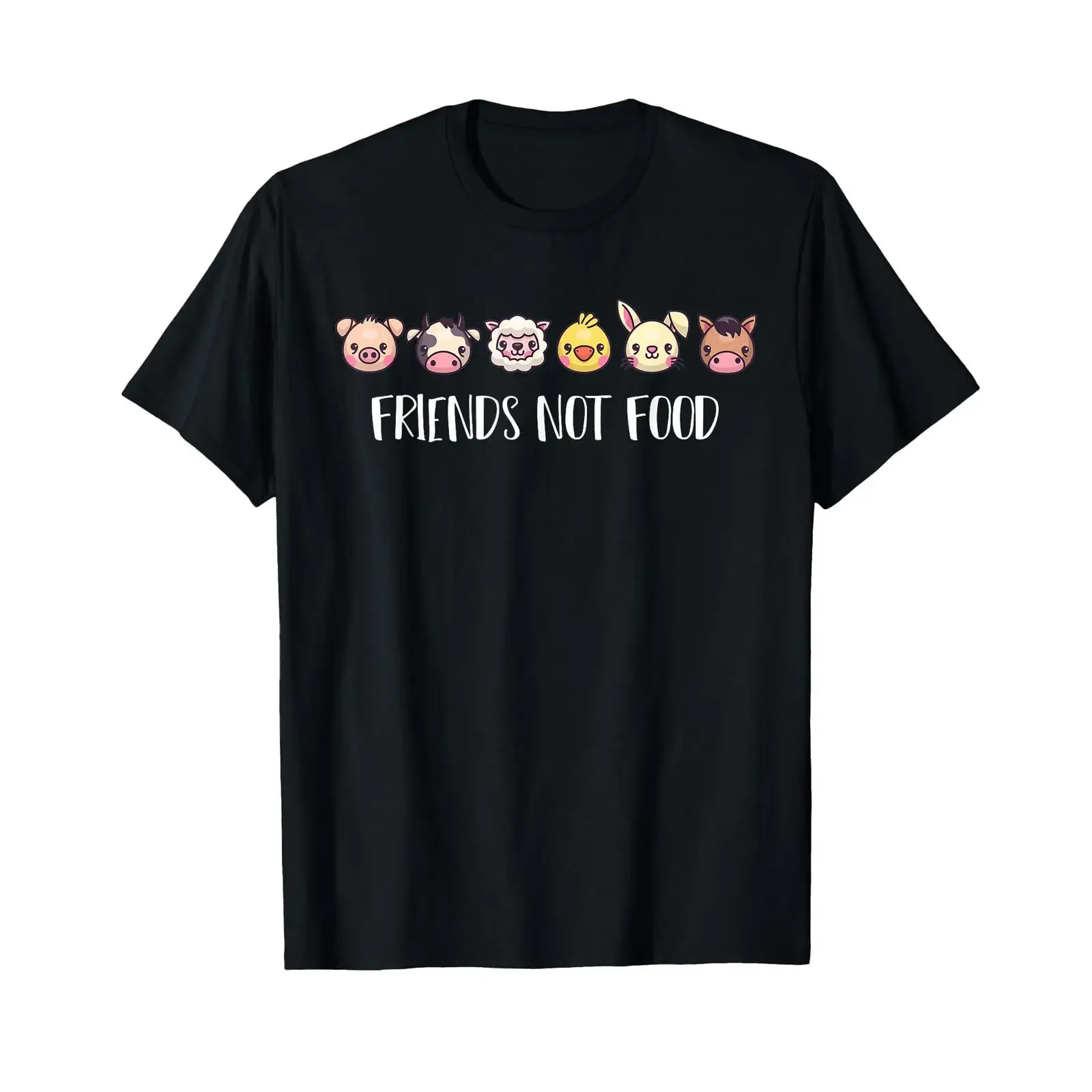 Vegan Friends Not Food Animal Rights Veggie Trend T Shirt vintage Washed Top For Everyday Wear Stretched Comfortable streetwear
