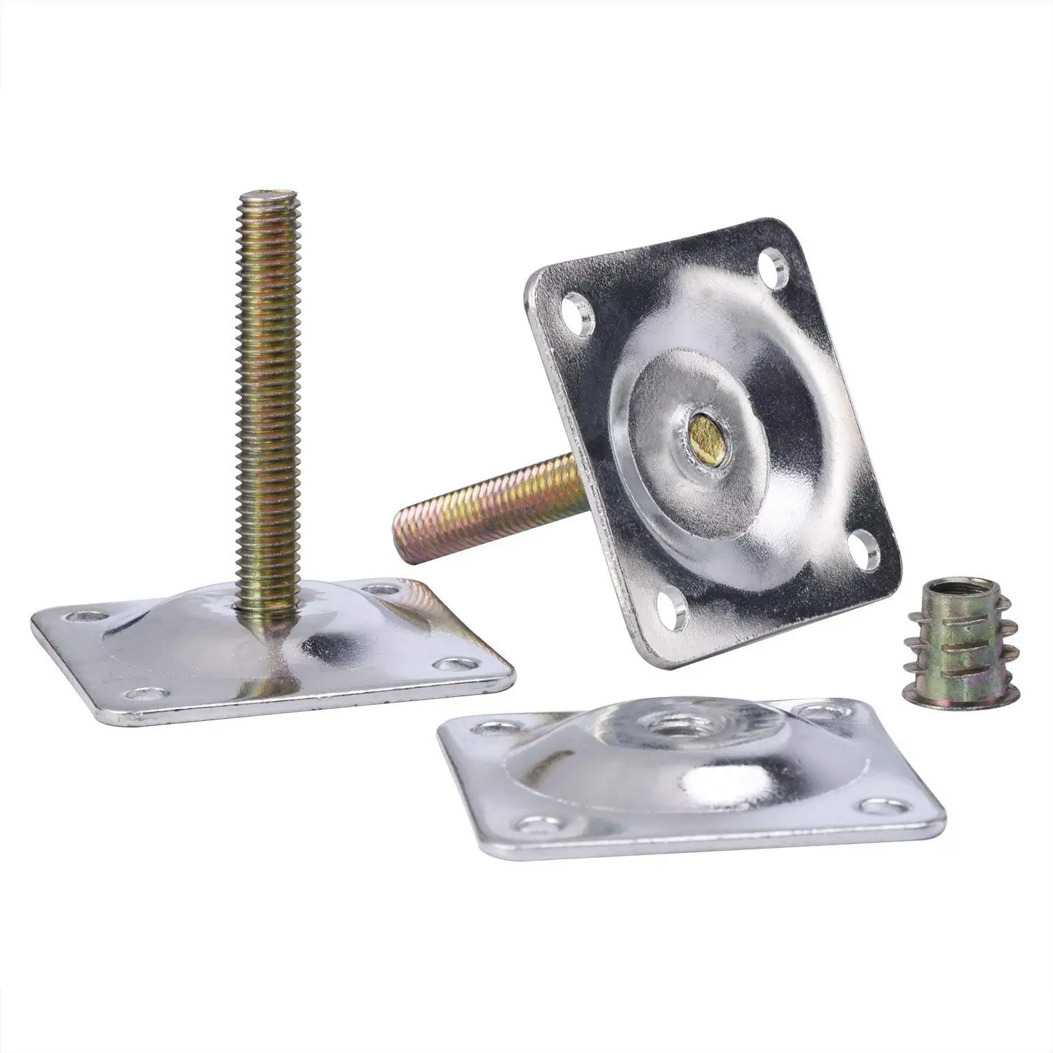 4 قطع من ألواح تركيب أرجل الأثاث مع براغي، دعامات M8 على شكل حرف T للأريكة والأريكة وأرجل الطاولة