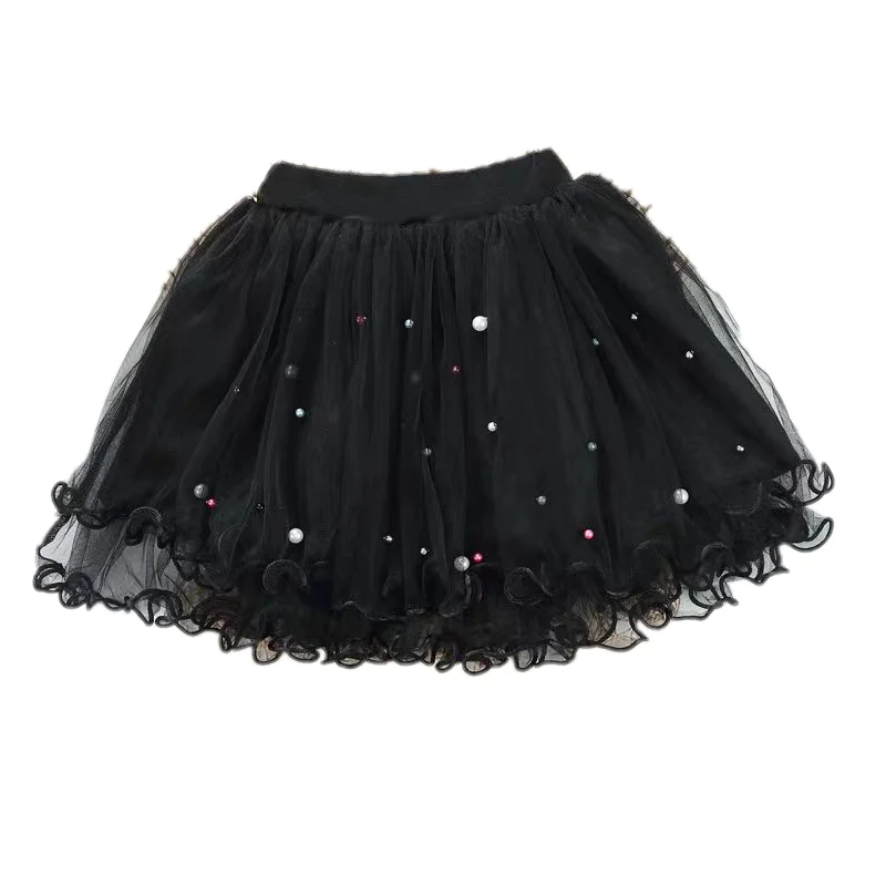 Princess Girls 3 layer Tutu Skirt for 3-14Y Children Ballet Dance Clothes Party Mini Pettiskirt Kids Pink /Black Fluffy Skirt