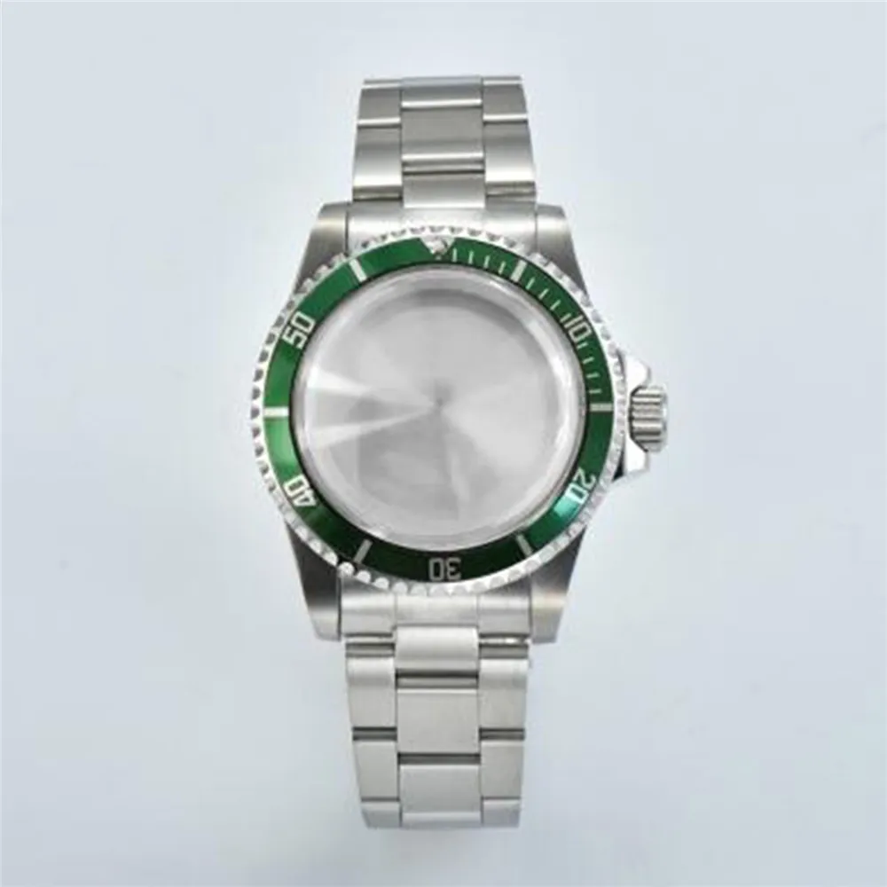 Retro 39,5mm Edelstahl Gehäuse Armband Set Meter super wasserdichtes Acryl Objektiv Uhrengehäuse passt für nh34 nh35 nh36 Uhrwerk