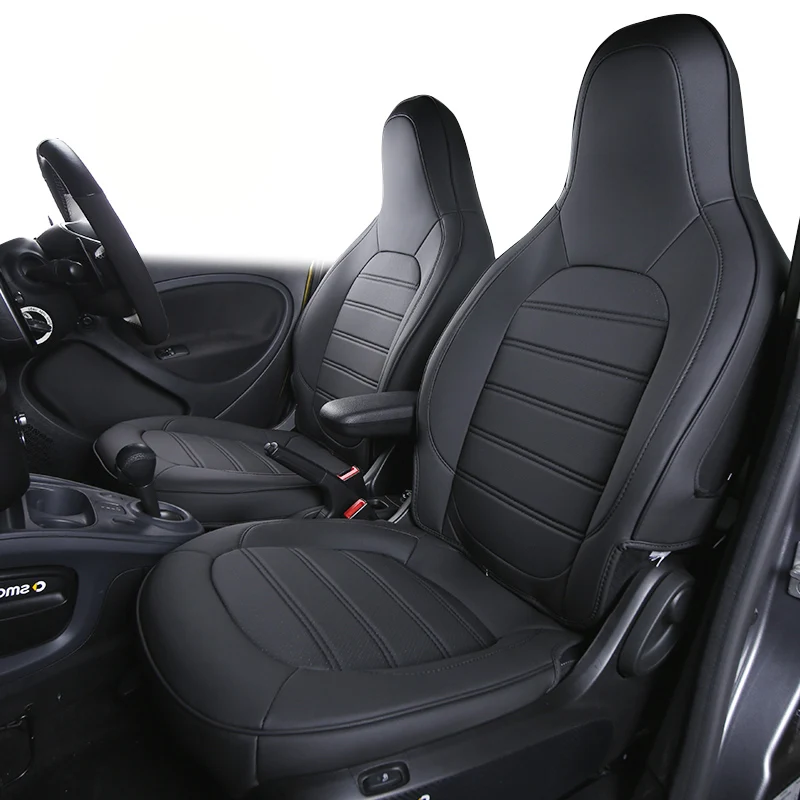 Custom Car Seat Covers for Smart 453 Forfour Automobiles Leather Full Set Car Seat Protector Cushion Mat Car Interior Accessory