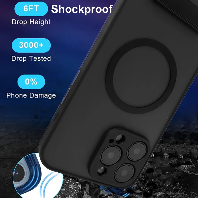 UYUXIO Handyhülle mit magnetischem Ständer für iPhone 17, 16, 15, 14 Pro Max, 13, 12, 11, Hüllen mit Ständer, Rückseite mit Halterung – Detail 4