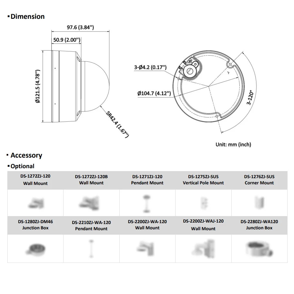 Hikvision 8MP IP 카메라 DS-2CD1183G2-LIUF 4K 스마트 하이브리드 라이트 IR 백색광 내장 마이크 돔 네트워크 카메라 SD 카드 슬롯