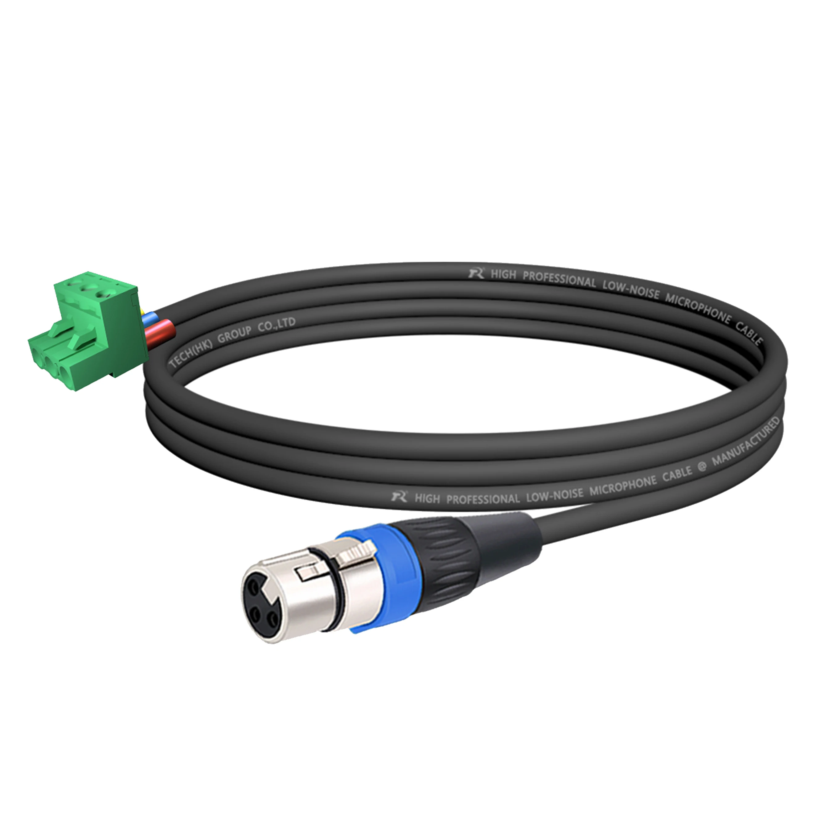 Premium-Kabel vom Phoenix-Terminal zu XLR F/M-Buchse, mit silbermetallischem Anschlusskern und einfarbigem, abgeschirmtem Kabelmantel – Detail 11