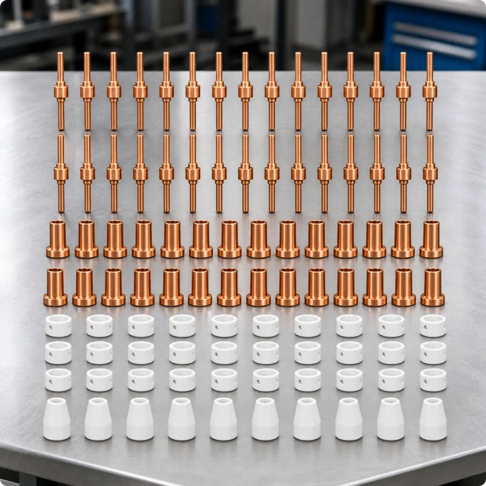 PT80 Plasma Torch Nozzle Replacement Consumable Kit Copper Electrode Ceramic Ring for Cutter