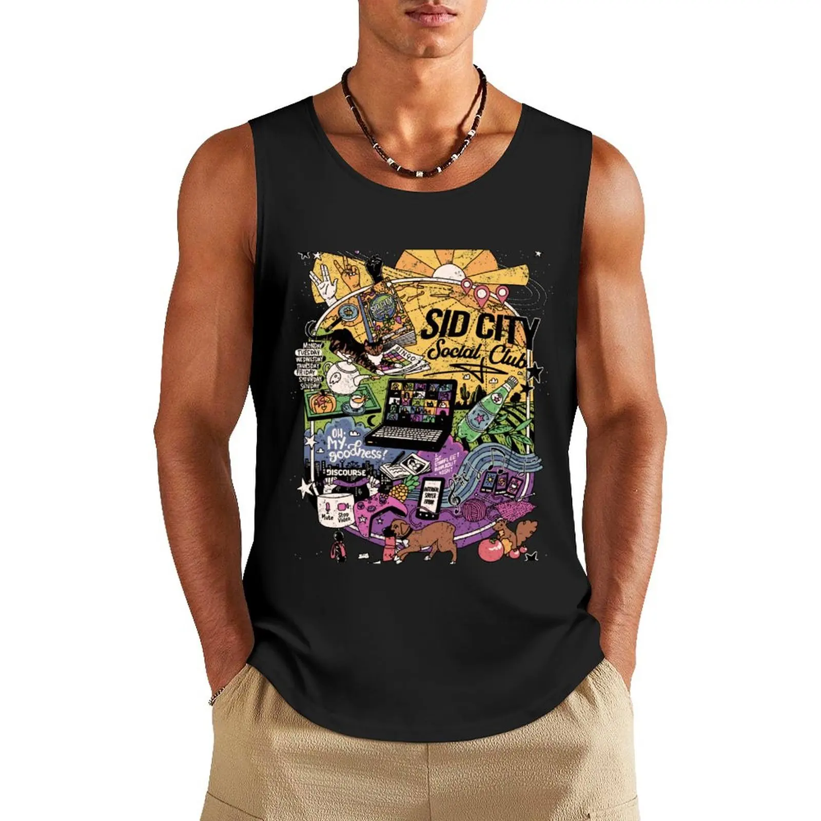 

Sid City Social Club World Tour 2020 (DISTRESSED) Tank Top gym accessories men Gym man anime t-shirts